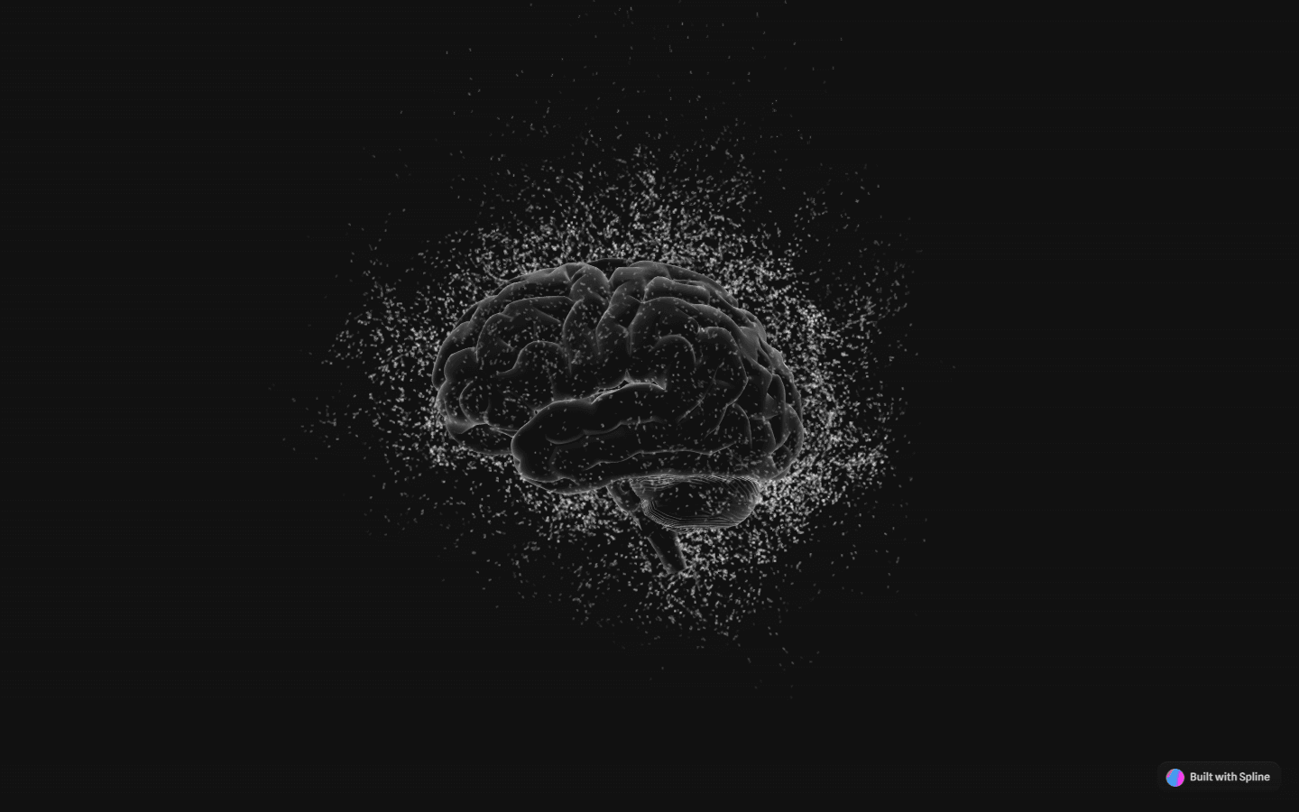 An abstract particle rendering of a human brain